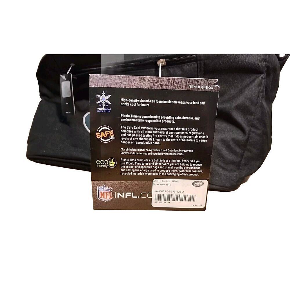 New York Jets NFL Picnic Time Metro Basket New With Tags Insulated Cooler - Picture 4 of 6